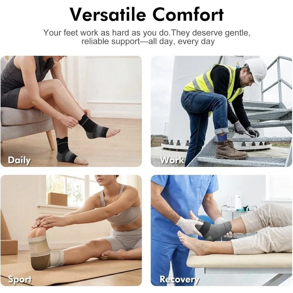 Paplus Plantar Fasciitis Sock 6 Pairs For Men And Women Compression Foot 13.5-15
